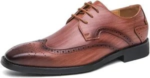 Men's Classic Patent Leather Oxford Lace-up Formal Dress Shoes Lightweight Comfortable Platform Derby Shoes for Business Dinners