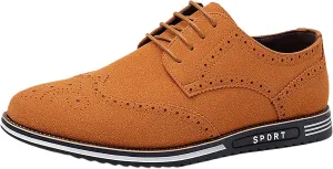 Men's Classic Suede Leather Lace Up Oxford Shoes Business Casual Dress Shoes for Men