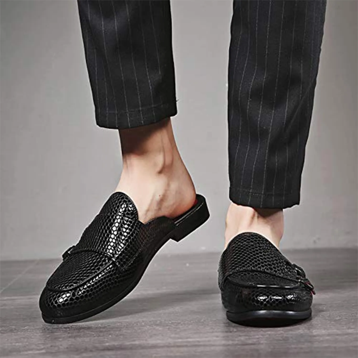 Men's Dress Mule Slippers Suede Slip-On Loafers Velvet Backless Sandals Size 7-13