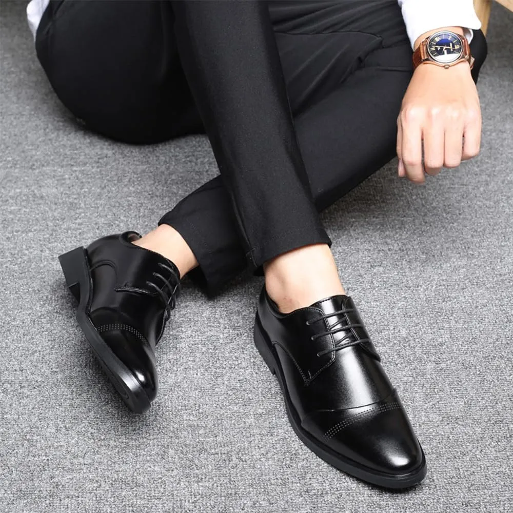 Men's Dress Shoes Casual Oxford Shoes Business Lace-up Derby Formal Shoes