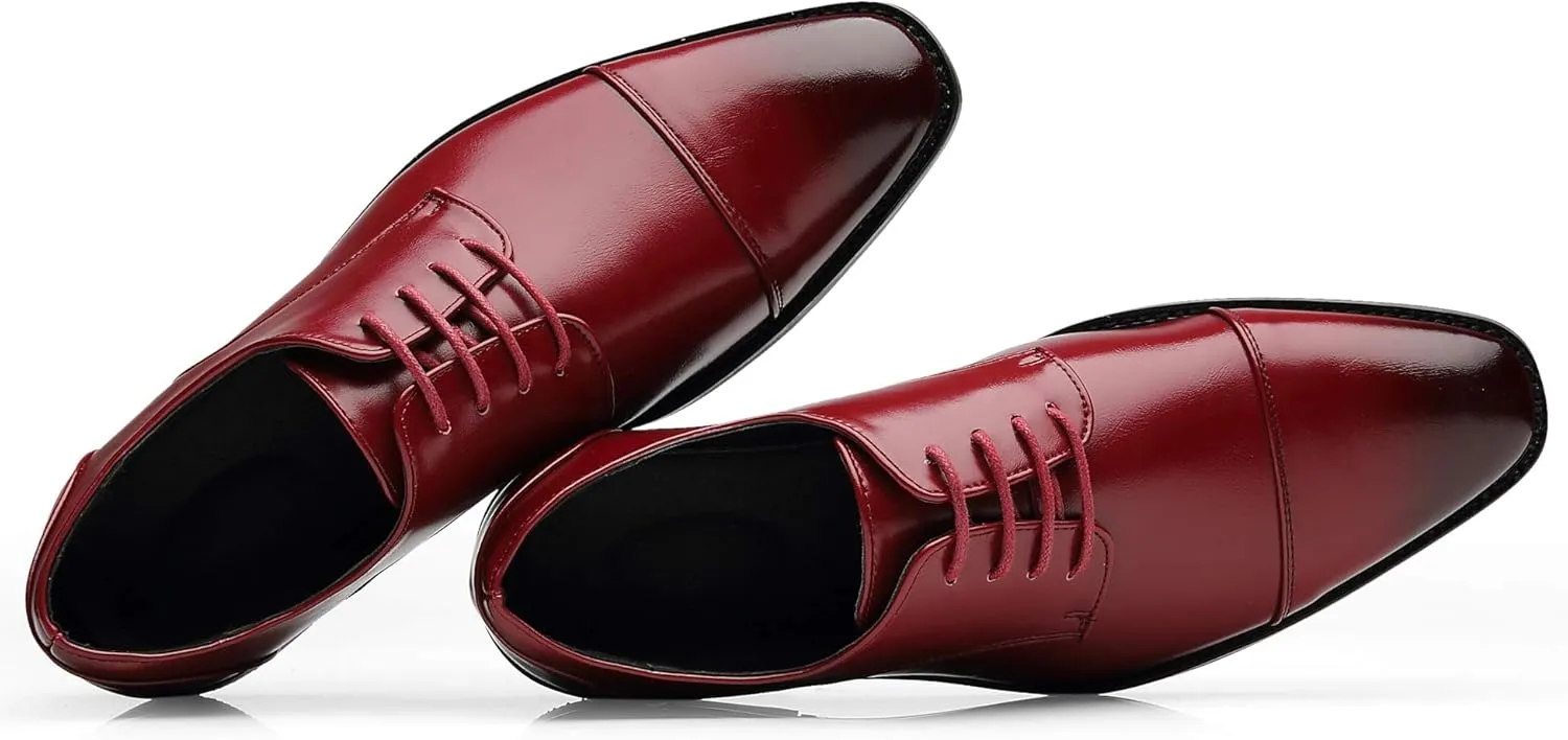Mens Dress Shoes Classic Modern Formal Wingtip Cap-Toe Lace up Oxford Shoes