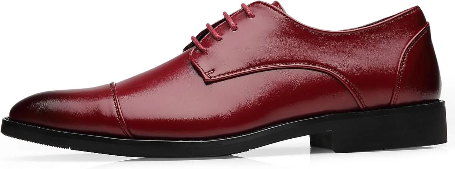 Mens Dress Shoes Classic Modern Formal Wingtip Cap-Toe Lace up Oxford Shoes