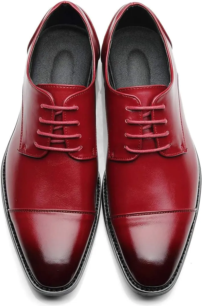 Mens Dress Shoes Classic Modern Formal Wingtip Cap-Toe Lace up Oxford Shoes