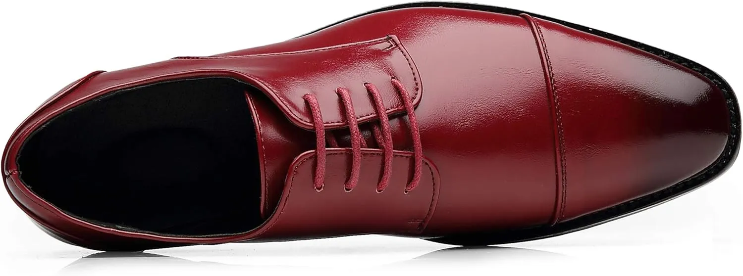 Mens Dress Shoes Classic Modern Formal Wingtip Cap-Toe Lace up Oxford Shoes