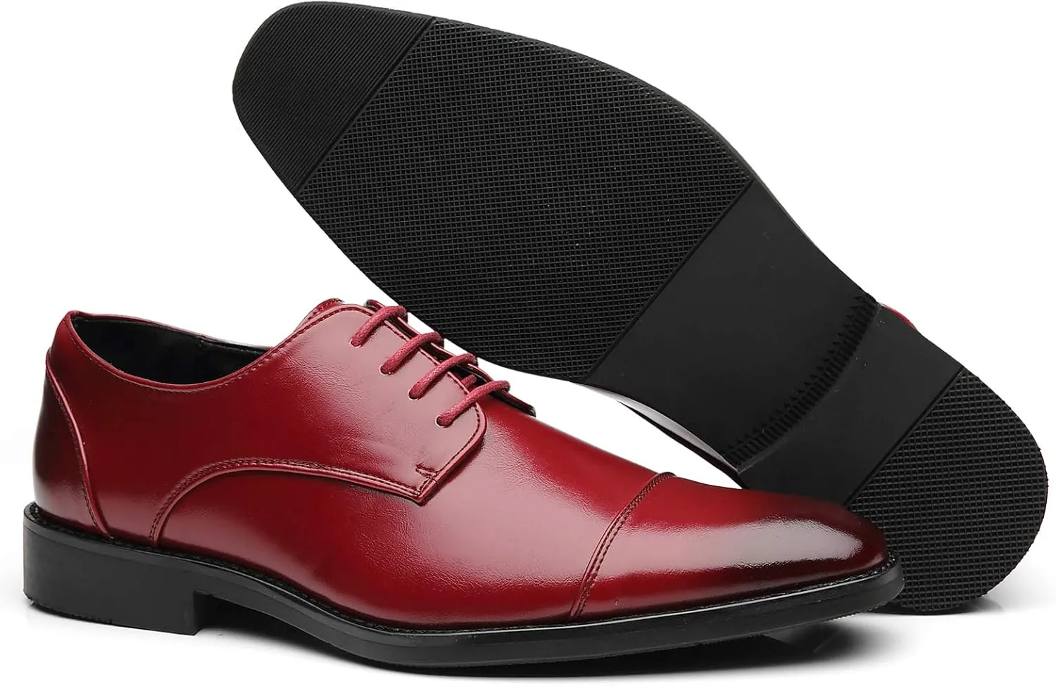 Mens Dress Shoes Classic Modern Formal Wingtip Cap-Toe Lace up Oxford Shoes