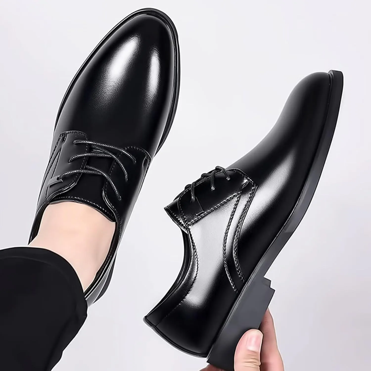 Men's Dress Shoes Formal Oxford Classic Lace Up Derby Shoes Leather