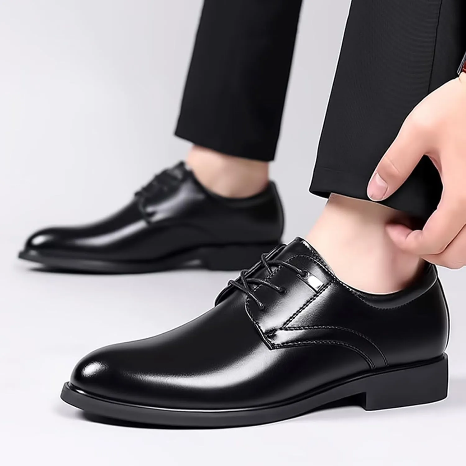 Men's Dress Shoes Formal Oxford Classic Lace Up Derby Shoes Leather