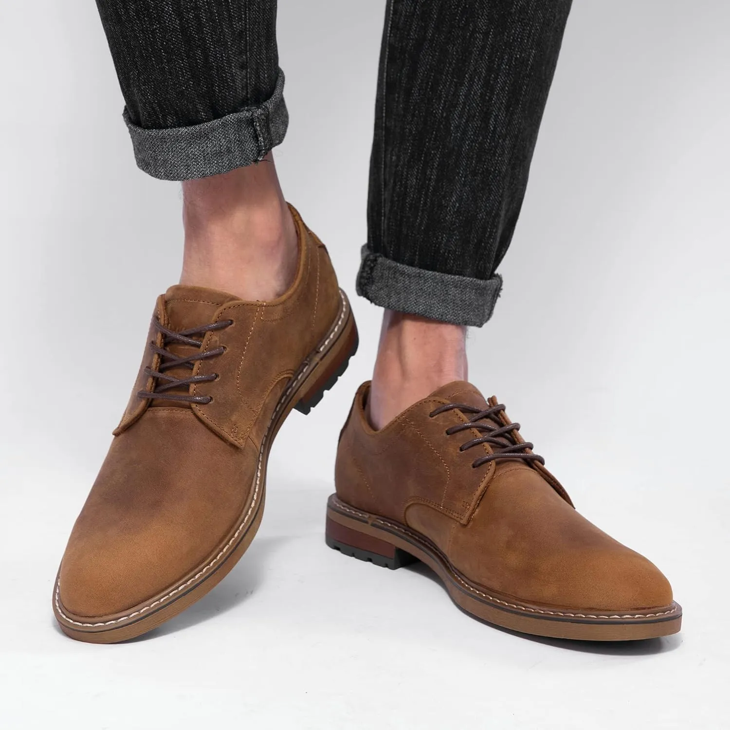 Mens Dress Shoes, Lace Up Plain Toe Leather Oxford
