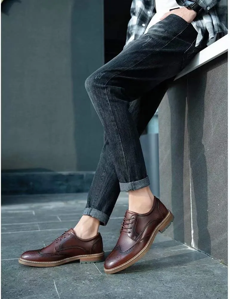 Mens Dress Shoes, Lace Up Plain Toe Leather Oxford