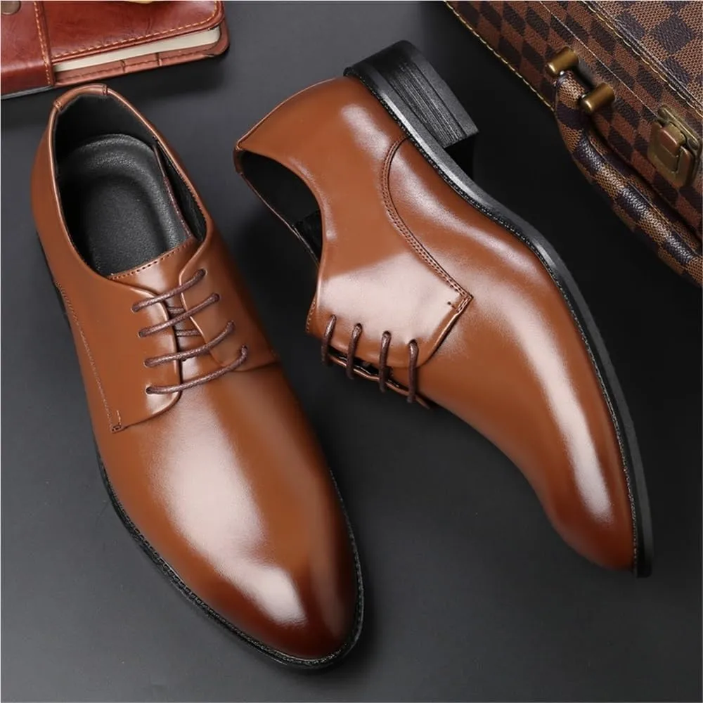 Mens Dress Shoes Leather Lace Up Business Casual Office Wedding Italian Style Fashion Shoes for Men Comfortable