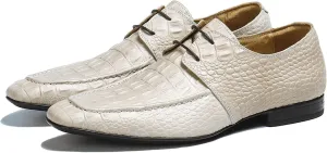 Mens Dress Shoes Modern Formal Lace up Oxford Shoes for Men Ivory