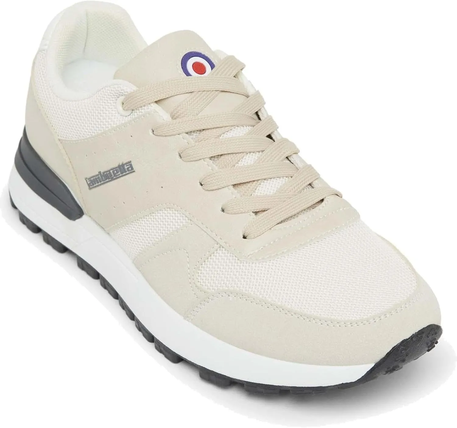 Mens Echo 2 Lace Up Sporty Retro Trainers - Off-White / Beige - 11 US