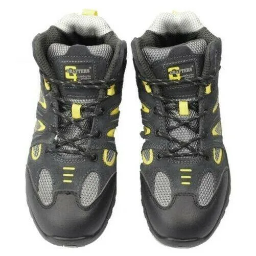Mens Grafters Suede Safety Trainer Boots Grey/yellow Size 3 - 12 M474FZ