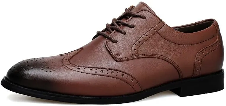 Men's Lace-up Casual Comfortable Walking Oxfords Shoes Men Classic Genuine Leather Low Dress Shoes
