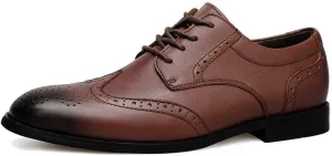 Men's Lace-up Casual Comfortable Walking Oxfords Shoes Men Classic Genuine Leather Low Dress Shoes
