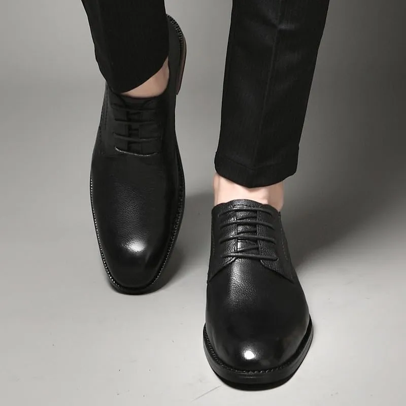 Men's Lace Up Dress Shoes Comfort Soft Men Oxford Shoes Leather Derby Shoes Business Casual Wear