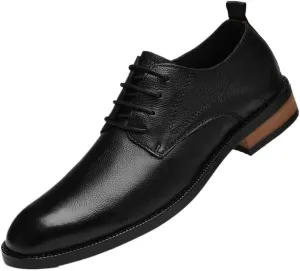 Men's Lace Up Dress Shoes Comfort Soft Men Oxford Shoes Leather Derby Shoes Business Casual Wear