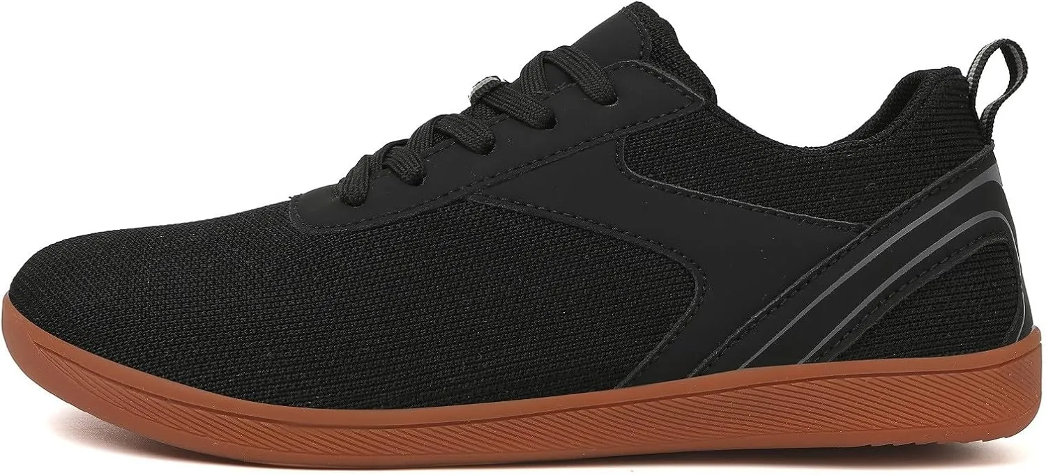 Men's Lace Up Memory Foam Sneakers Comfortable Breathable Stretch Canvas Slip on Sneaker Comfort Jogging Shoes