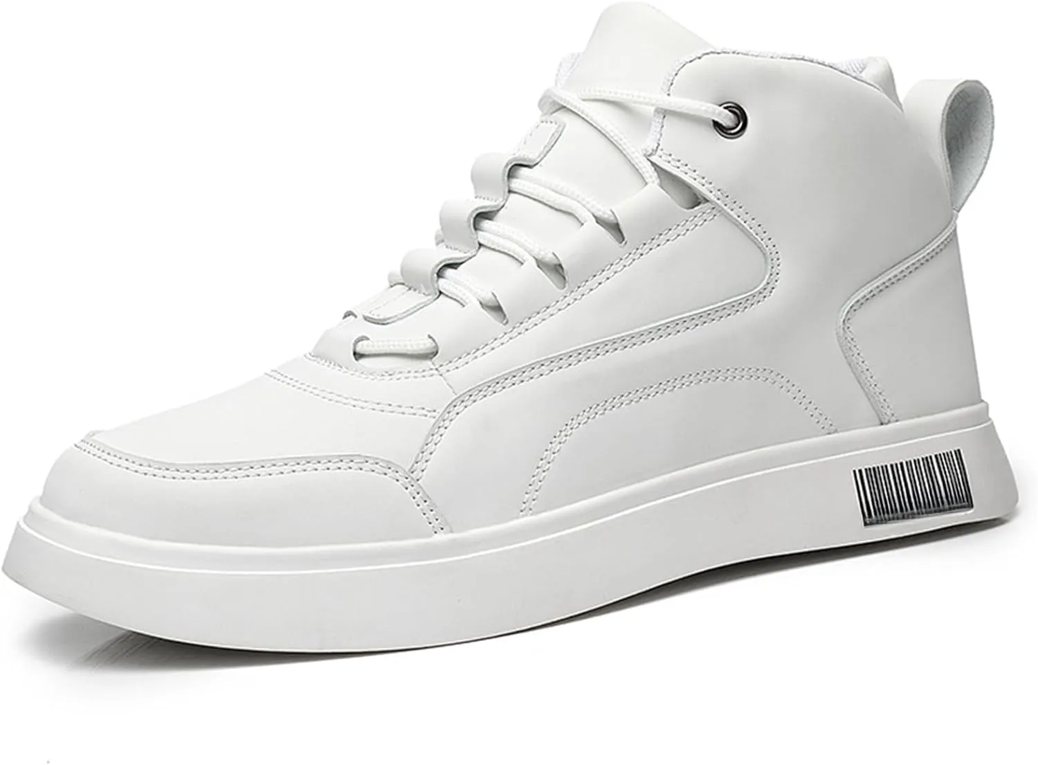 Men's Leather High Top Lace Up Fashion Sneakers Casual Non-Slip Flat Ankle Boots Comfort Walking Travel Shoes