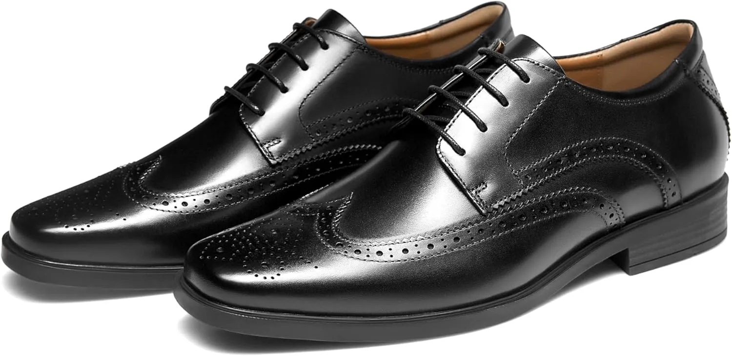 Mens Leather Oxford Shoes Formal Lace up Dress Shoes