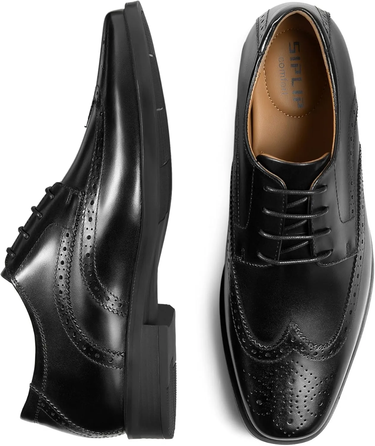Mens Leather Oxford Shoes Formal Lace up Dress Shoes