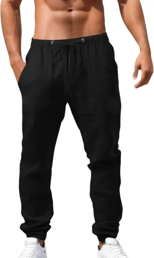 Men's Lightweight Jogging Pant Cargo Chino Work Joggers Baggy Sports Casual Sweatpants Stretch Long Pants