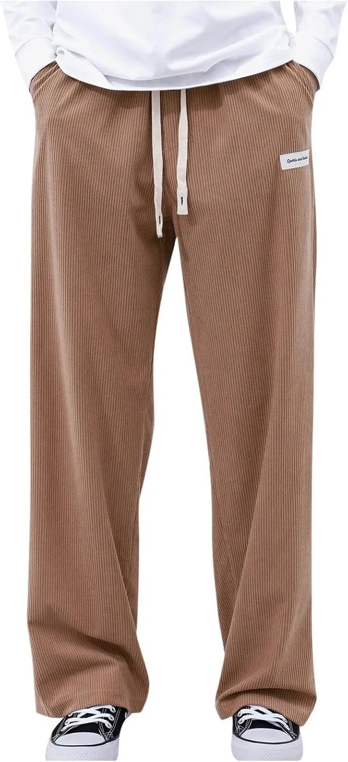 Men's Lightweight Jogging Pant Pull-On Work Joggers Baggy Sports Casual Sweatpants Yoga Long Pants