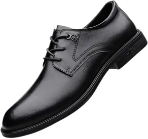 Men's Lightweight Oxford Shoes Vintage Leather Dress Shoes for Business Comfortable Formal Lace-Up Derby Shoes