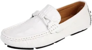 Mens Loafers Shoe Round Toe Crocodile Print Driving Style Anti-Slip Slip Resistant Flat Heel Prom Slip-on