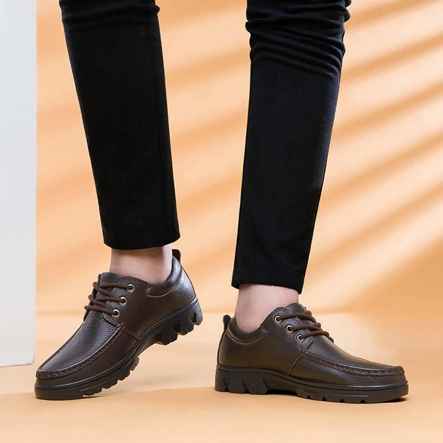 Men's Oxford Lace-up Dress Shoes Oversized Formal Modern Classic Business Casual Leather Shoes