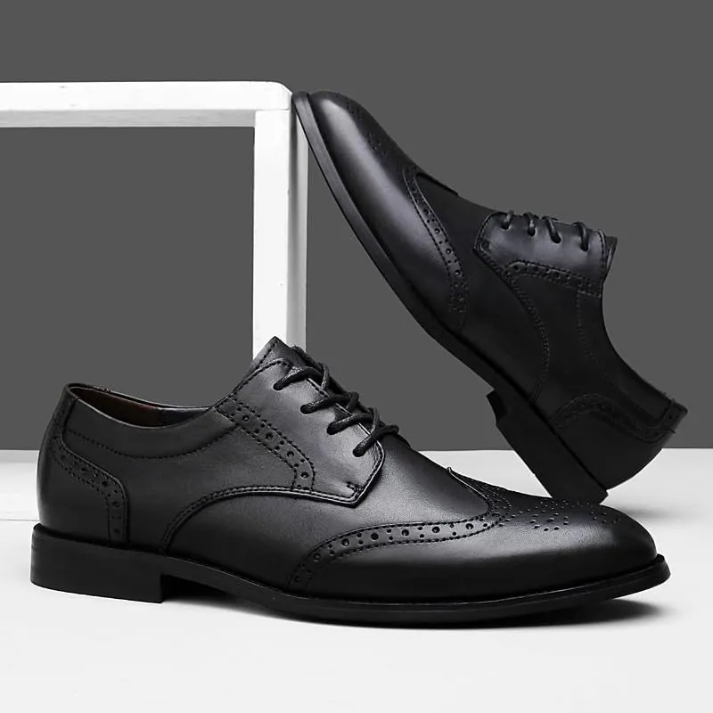 Men's Patent Leather Dress Shoes Lace-Up Formal Dress Shoes for Wedding Classic Oxfords Shoes(Black,6.5)
