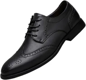 Men's Patent Leather Dress Shoes Lace-Up Formal Dress Shoes for Wedding Classic Oxfords Shoes(Black,6.5)