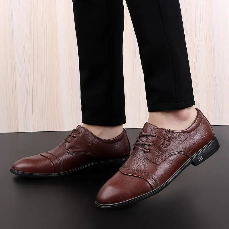 Men's Patent Leather Dress Shoes Men Comfortable Casual Business Non-Slip Softsole Walking Oxford Shoes