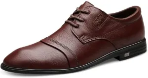 Men's Patent Leather Dress Shoes Men Comfortable Casual Business Non-Slip Softsole Walking Oxford Shoes