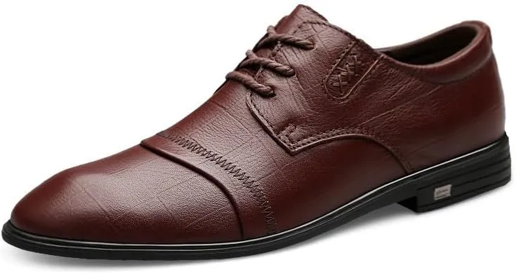 Men's Patent Leather Dress Shoes Men Comfortable Casual Business Non-Slip Softsole Walking Oxford Shoes