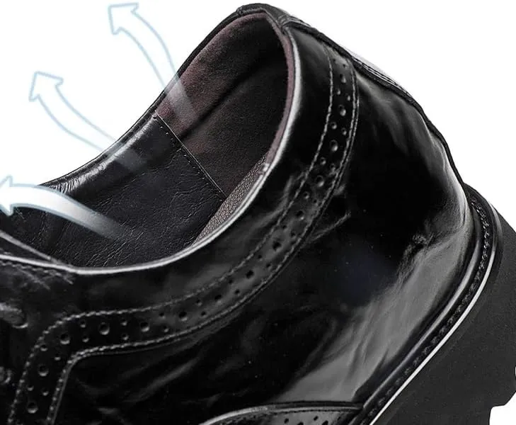 Men's Platform Leather Oxfords Luxury Formal Derby Shoes for Men Casual Work Office Business Brogue Shoes