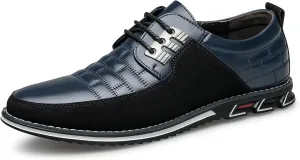 Men's Premium Leather Dress Shoes Comfort Business Casual Oxford Shoes Fashion Dress Sneakers Soft Loafers Derby Shoe for Office Working Walking Driving