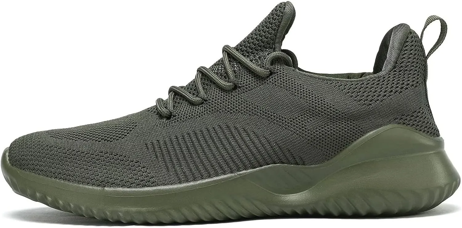 Mens Running Shoes Slip on Walking Tennis Sneakers Lightweight Breathable Mesh Workout Casual Sports Shoes Soft Sole