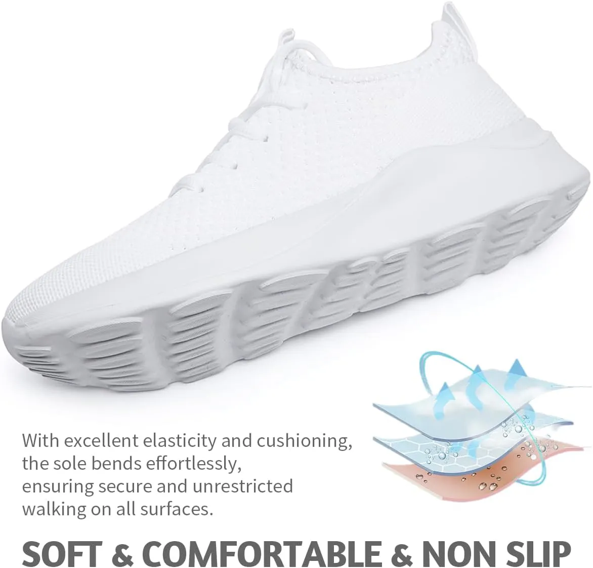 Men's Running Walking Shoes Sneakers Tennis Fitness Athletic Shoes Non Slip On Sports Casual Workout Shoe Lightweight Comfortable Gym Fashion Breathable Mesh Trainer