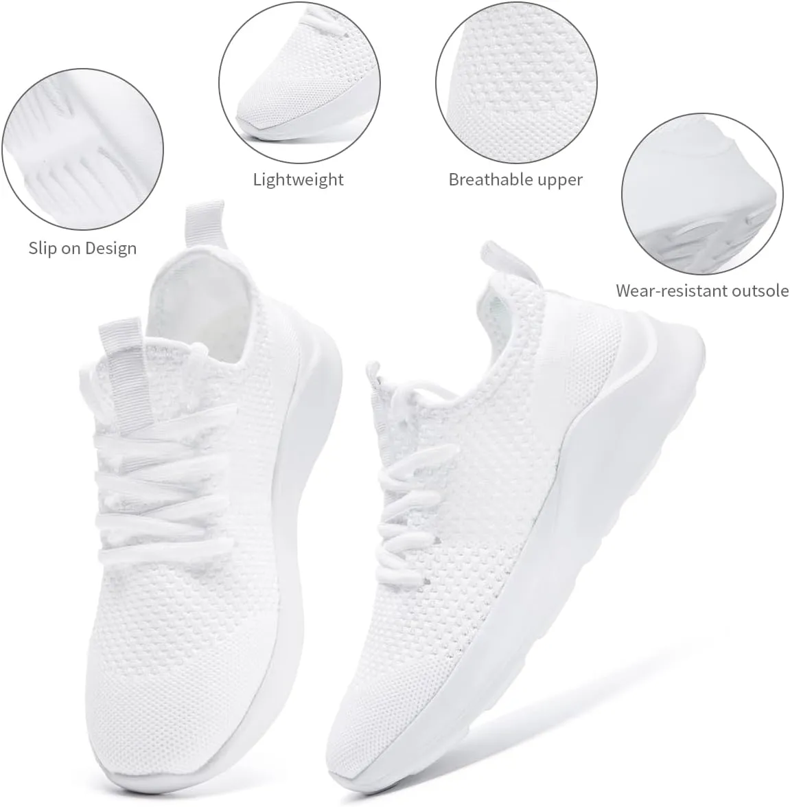 Men's Running Walking Shoes Sneakers Tennis Fitness Athletic Shoes Non Slip On Sports Casual Workout Shoe Lightweight Comfortable Gym Fashion Breathable Mesh Trainer