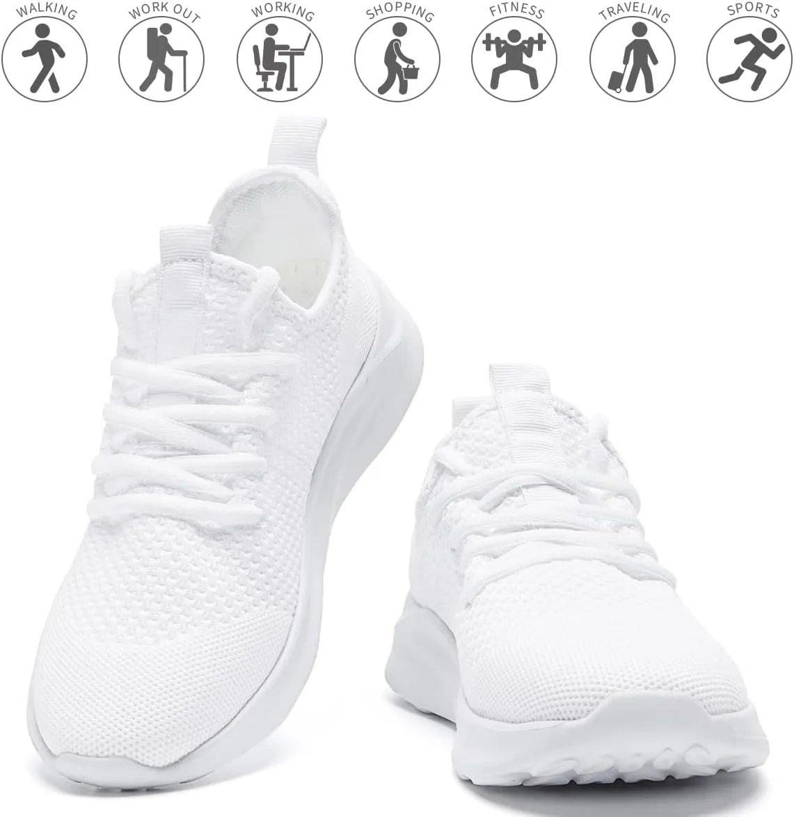 Men's Running Walking Shoes Sneakers Tennis Fitness Athletic Shoes Non Slip On Sports Casual Workout Shoe Lightweight Comfortable Gym Fashion Breathable Mesh Trainer