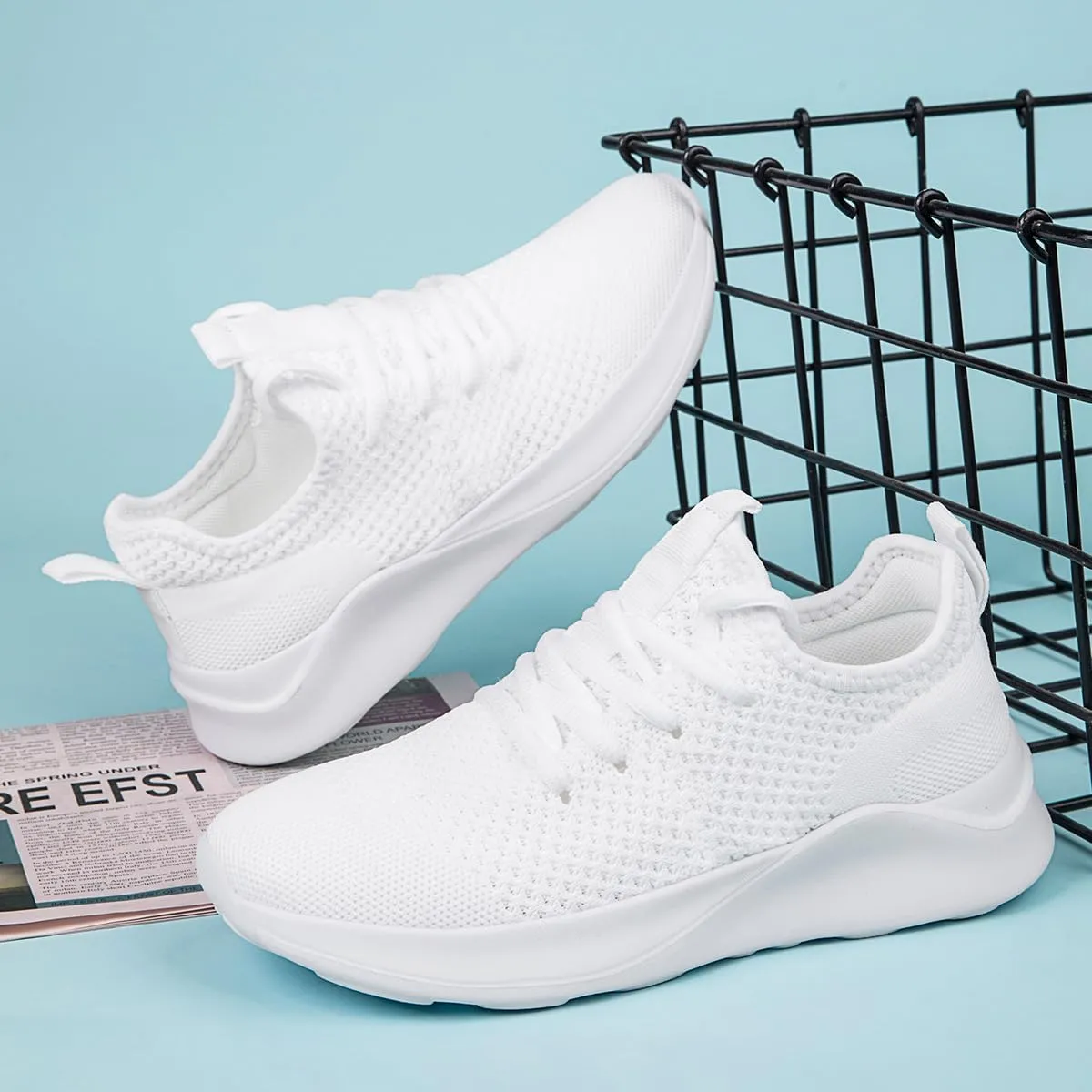 Men's Running Walking Shoes Sneakers Tennis Fitness Athletic Shoes Non Slip On Sports Casual Workout Shoe Lightweight Comfortable Gym Fashion Breathable Mesh Trainer