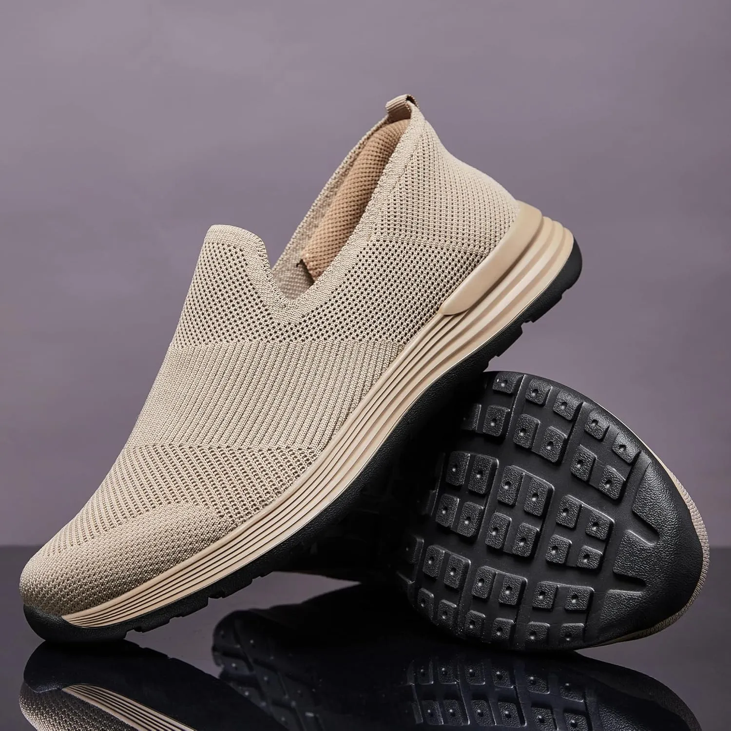 Men's Slip-On Loafers，Textile Materials，Comfort Flex Sole，Free and Convenient to wear Casual Walking Shoes