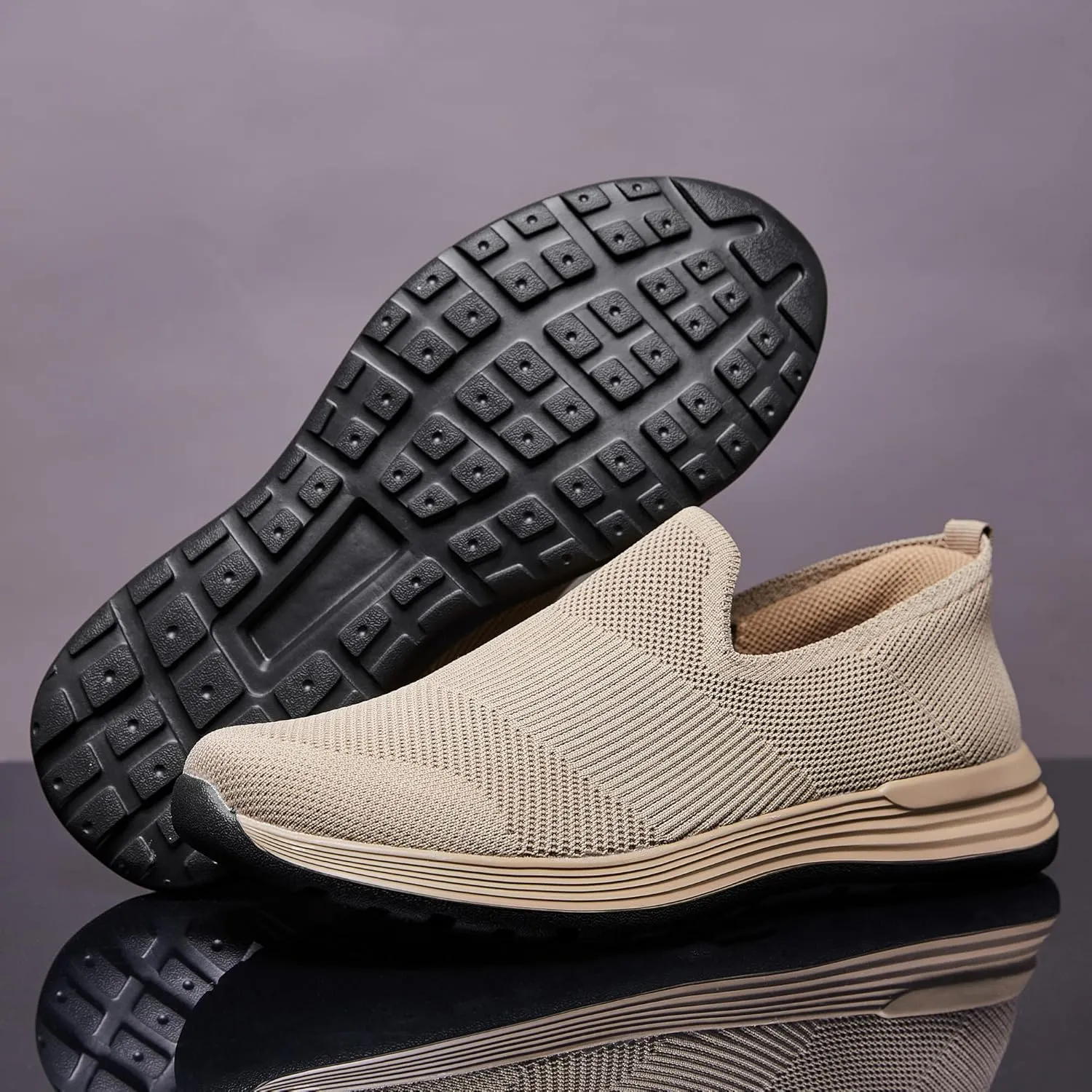 Men's Slip-On Loafers，Textile Materials，Comfort Flex Sole，Free and Convenient to wear Casual Walking Shoes