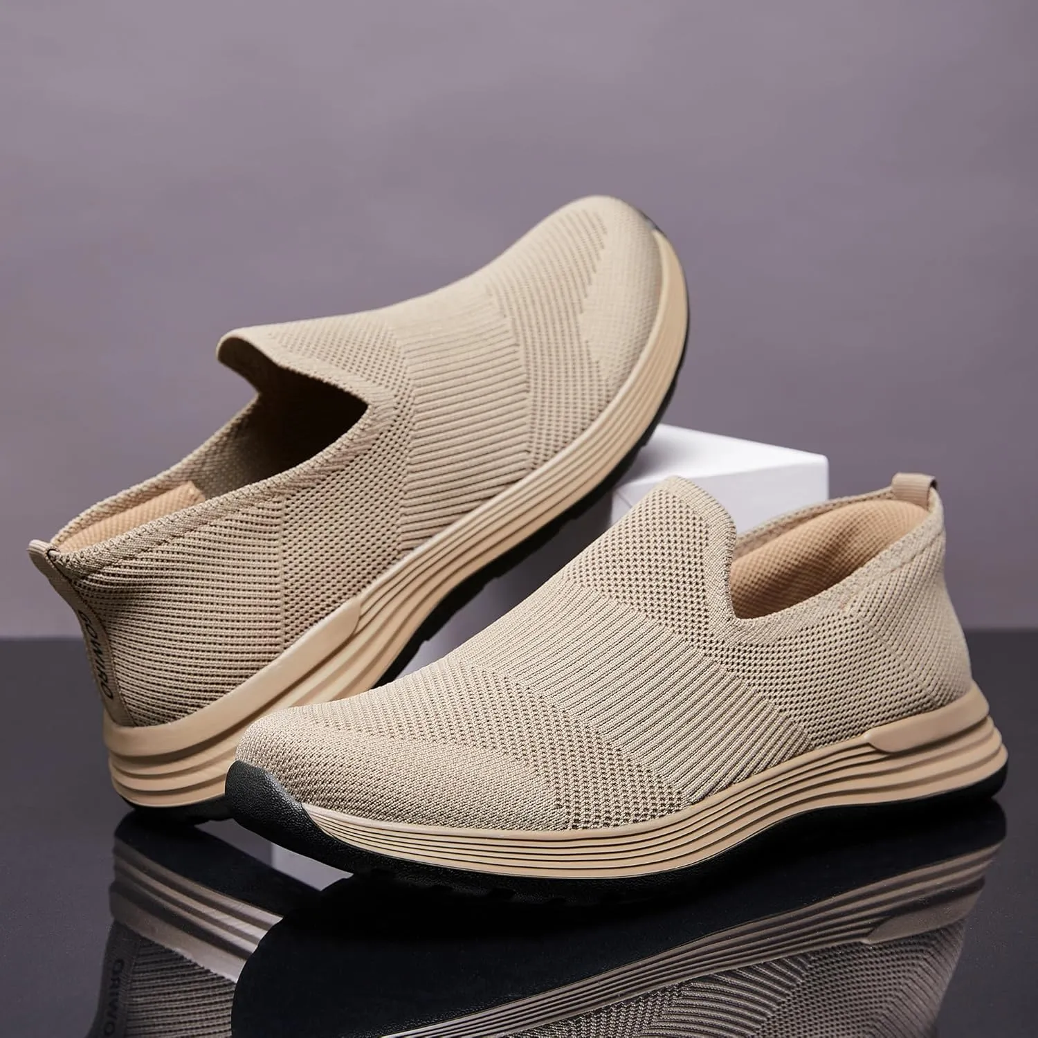Men's Slip-On Loafers，Textile Materials，Comfort Flex Sole，Free and Convenient to wear Casual Walking Shoes