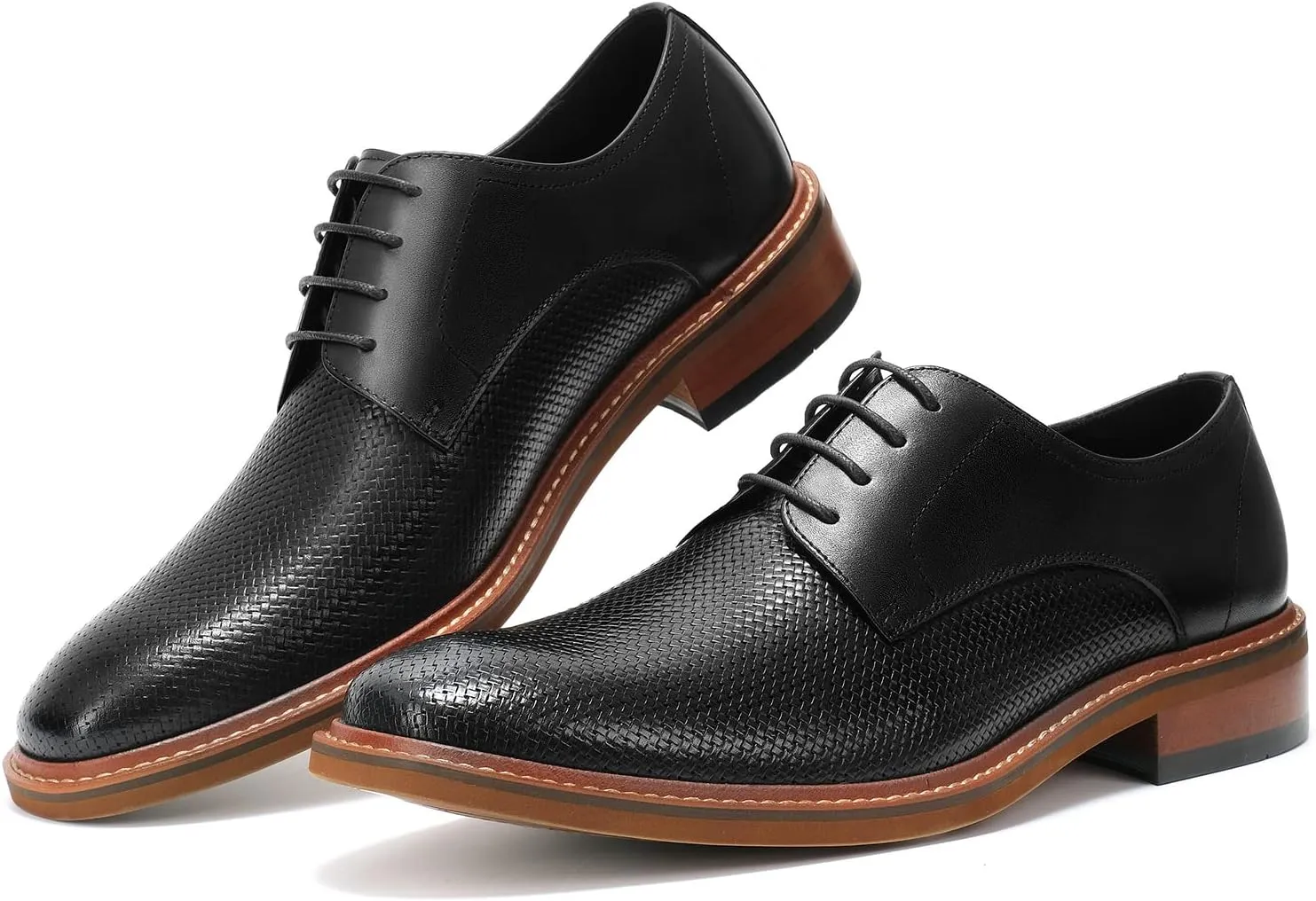 Men's Slip On Oxford Dress Shoes Embossing Design Classic Lace Up Formal Oxford Shoes Moda Italy Men's Prince Classic Modern Formal Oxford Wingtip Lace Up Dress Shoes for Business Wedding