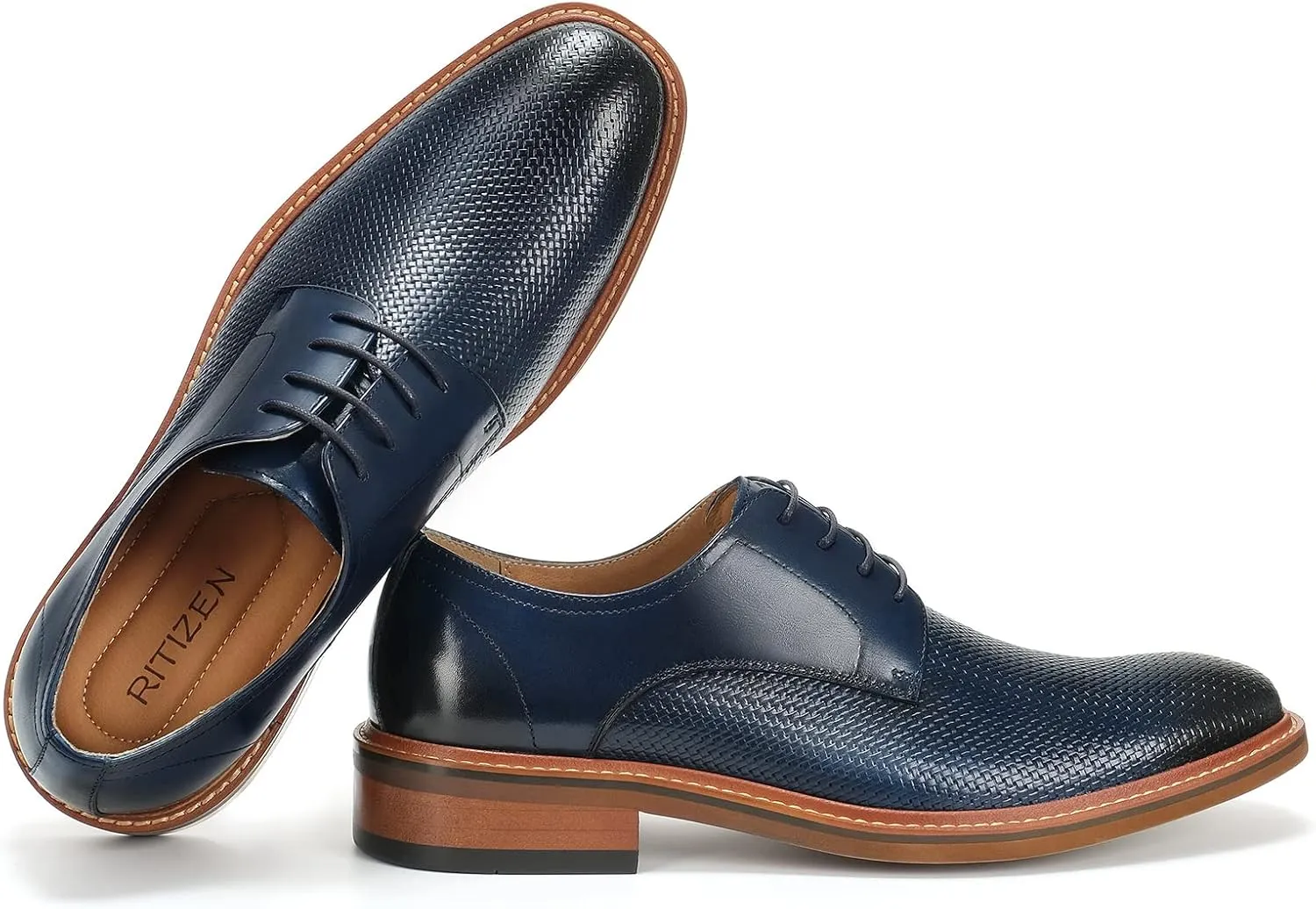 Men's Slip On Oxford Dress Shoes Embossing Design Classic Lace Up Formal Oxford Shoes Moda Italy Men's Prince Classic Modern Formal Oxford Wingtip Lace Up Dress Shoes for Business Wedding