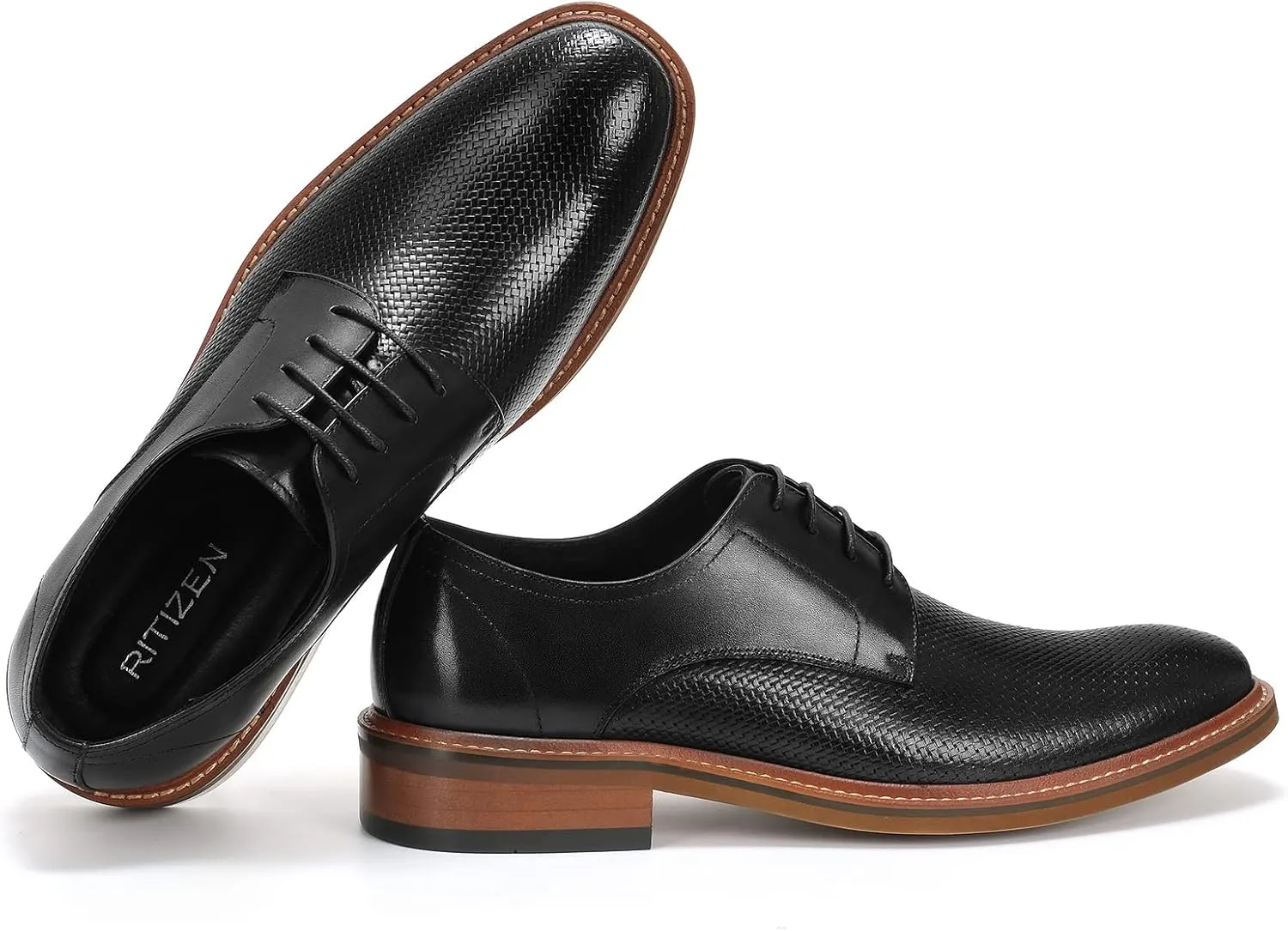 Men's Slip On Oxford Dress Shoes Embossing Design Classic Lace Up Formal Oxford Shoes Moda Italy Men's Prince Classic Modern Formal Oxford Wingtip Lace Up Dress Shoes for Business Wedding