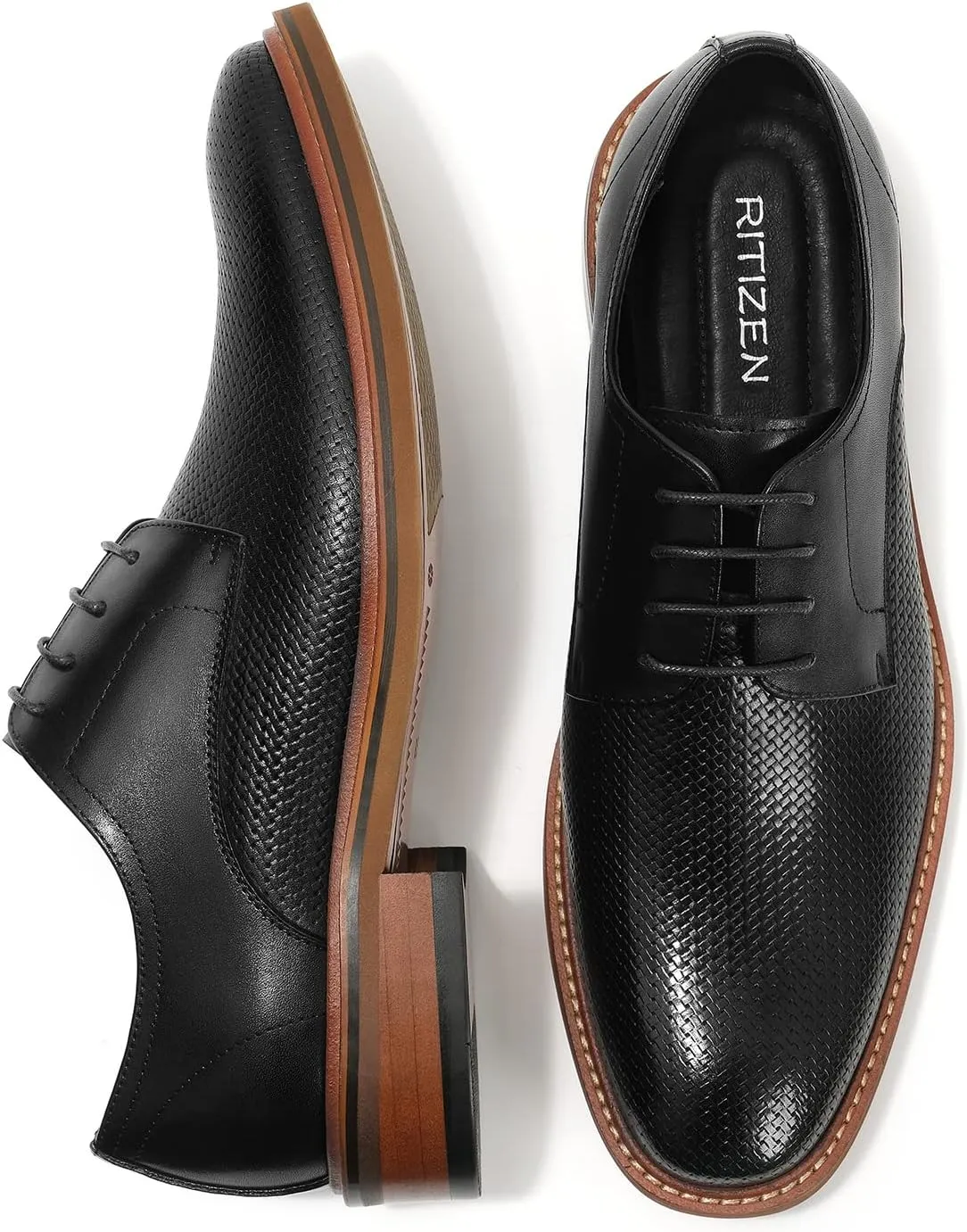 Men's Slip On Oxford Dress Shoes Embossing Design Classic Lace Up Formal Oxford Shoes Moda Italy Men's Prince Classic Modern Formal Oxford Wingtip Lace Up Dress Shoes for Business Wedding