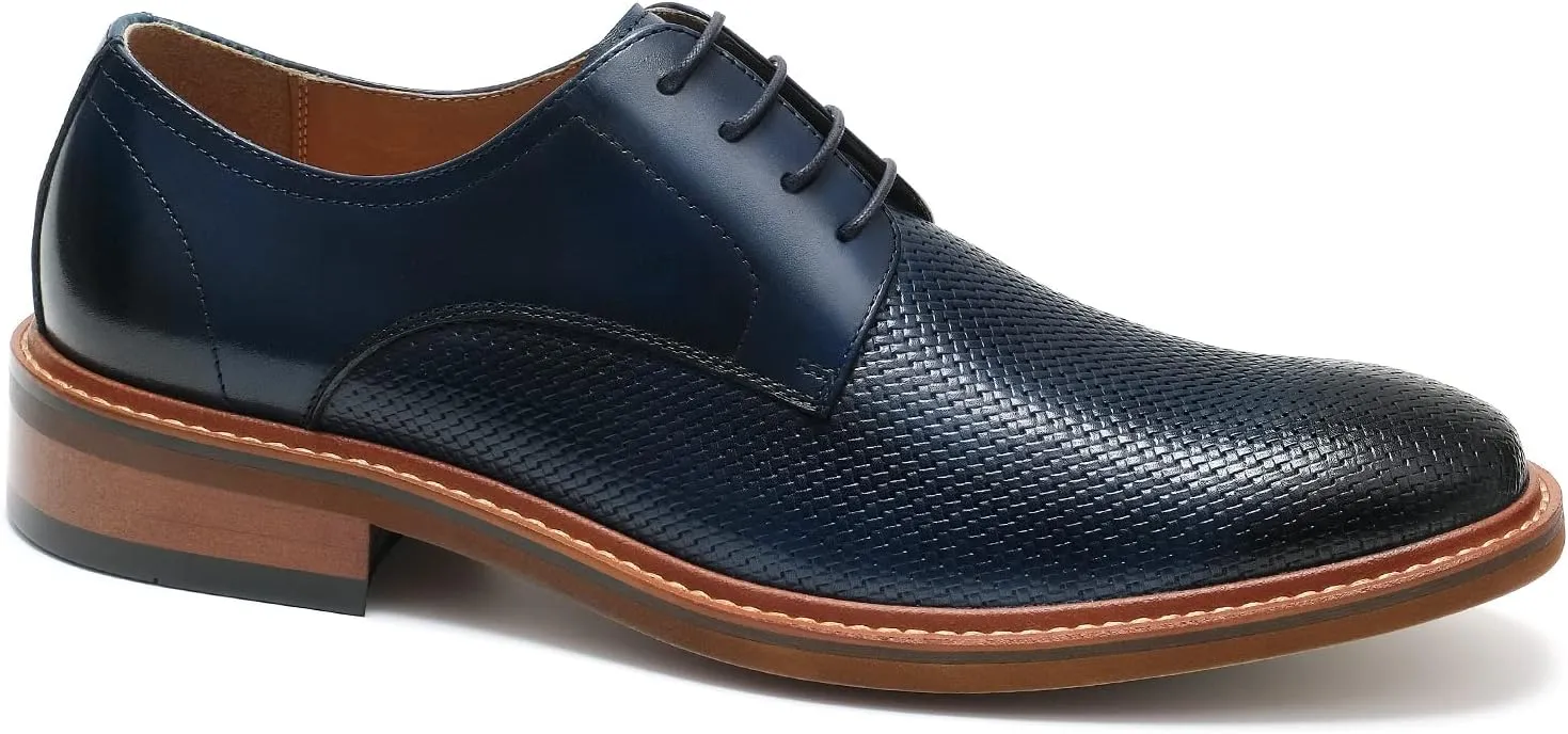 Men's Slip On Oxford Dress Shoes Embossing Design Classic Lace Up Formal Oxford Shoes Moda Italy Men's Prince Classic Modern Formal Oxford Wingtip Lace Up Dress Shoes for Business Wedding